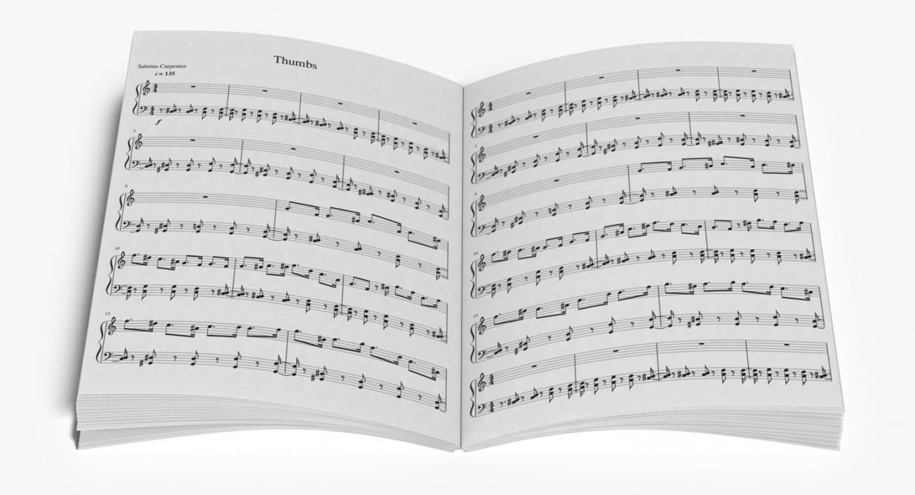 3D Music Notes Book