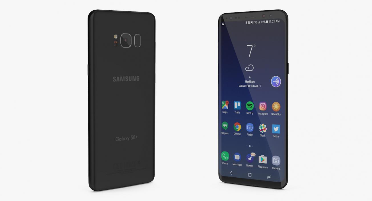 Samsung Galaxy S8 Plus Midnight Black 3D