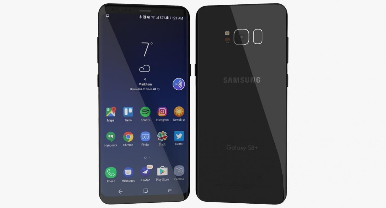 Samsung Galaxy S8 Plus Midnight Black 3D