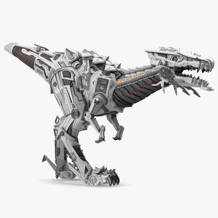 Mechanical T-Rex Dinosaur Attack Pose 2 3D model