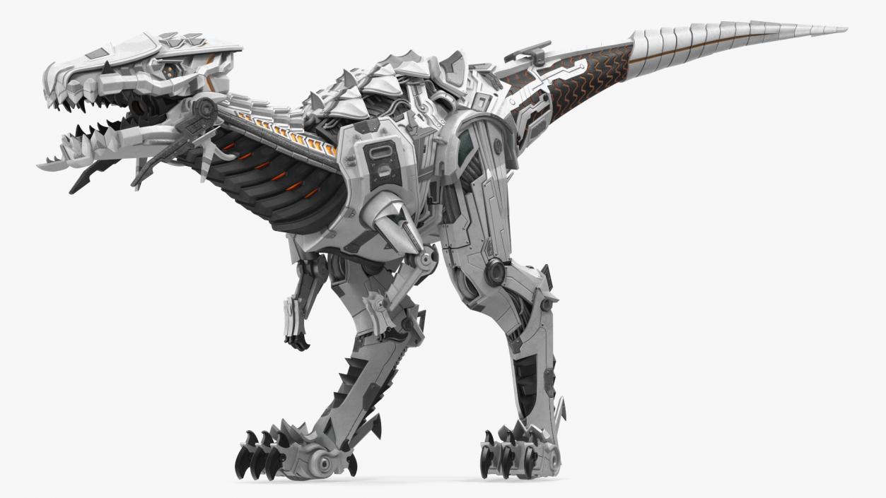 Mechanical T-Rex Dinosaur Attack Pose 2 3D model