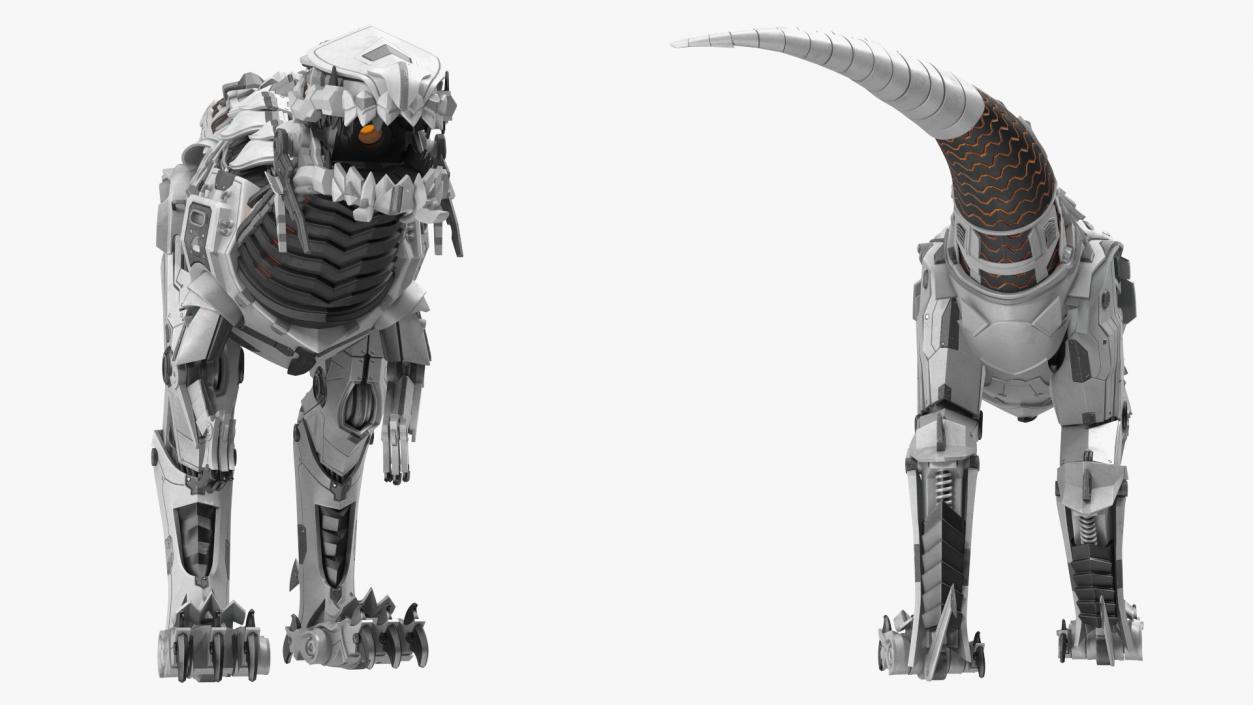 Mechanical T-Rex Dinosaur Attack Pose 2 3D model