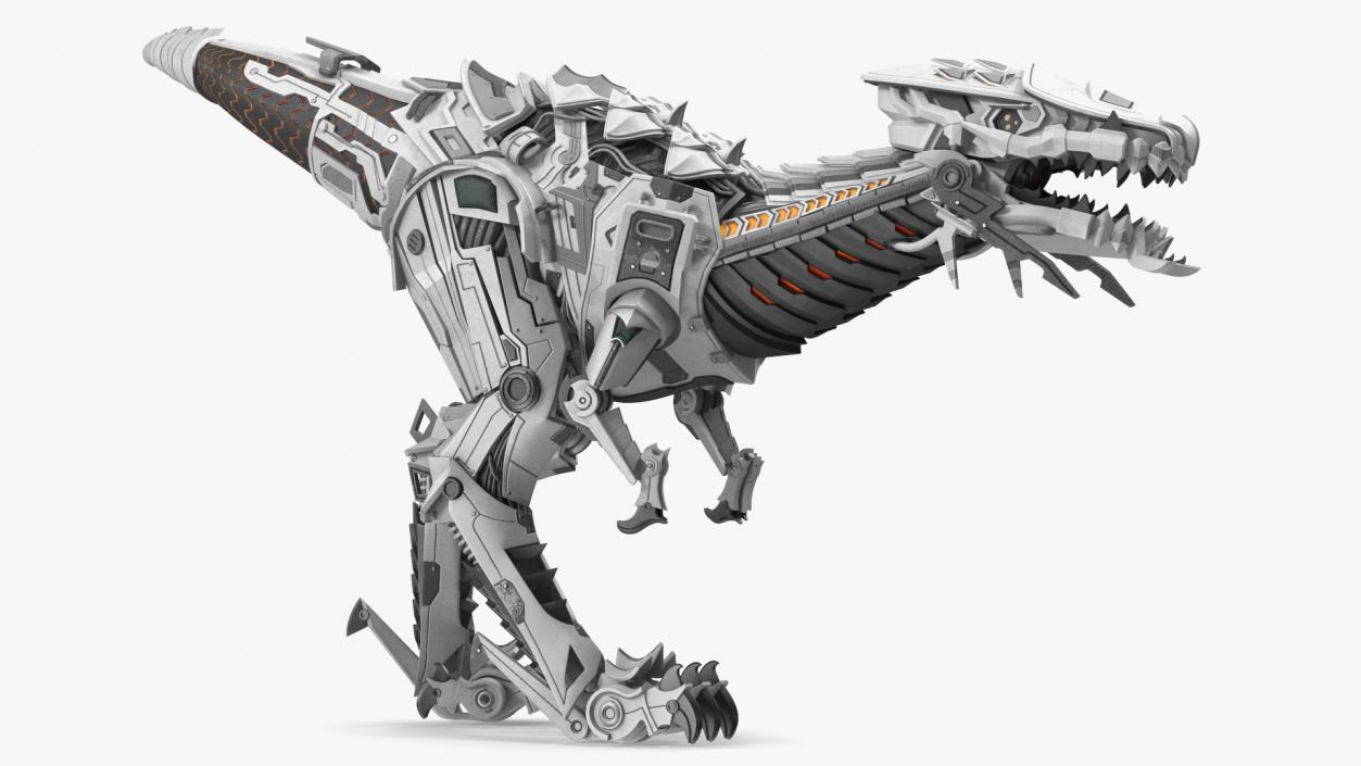 Mechanical T-Rex Dinosaur Attack Pose 2 3D model