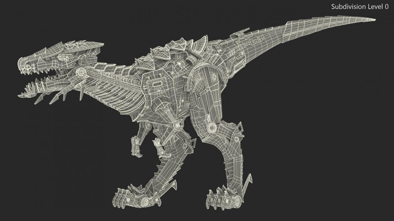 Mechanical T-Rex Dinosaur Attack Pose 2 3D model