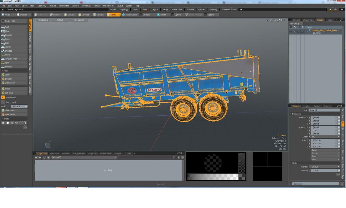 3D Maupu 18t Trailer Dirty model