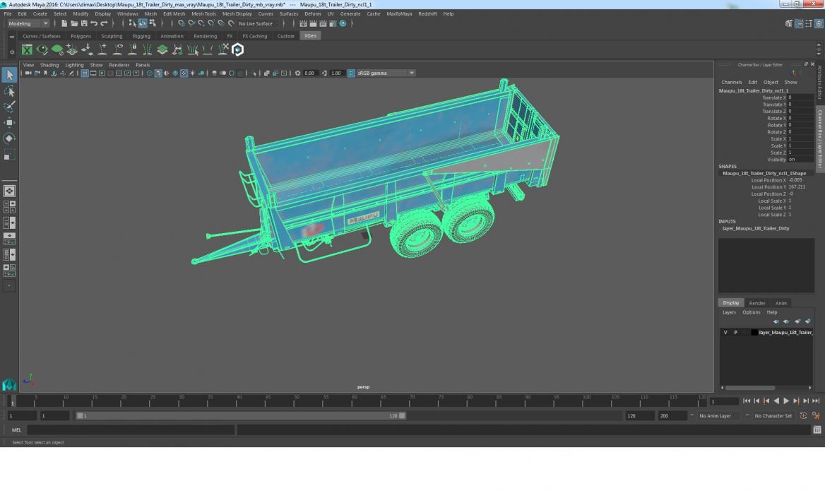 3D Maupu 18t Trailer Dirty model