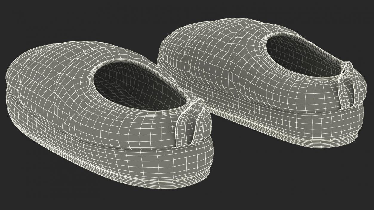 Black Down Slippers 3D model