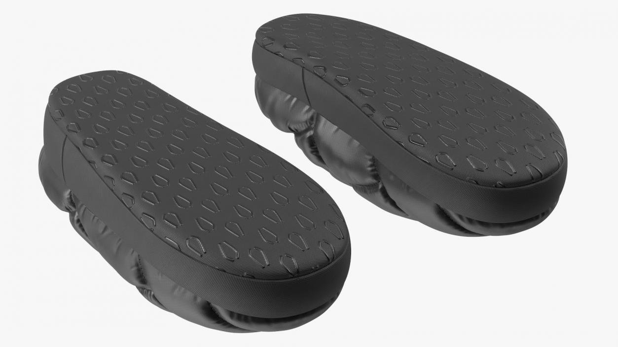 Black Down Slippers 3D model