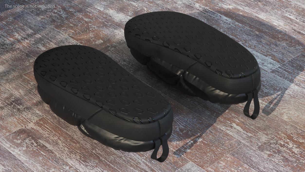 Black Down Slippers 3D model