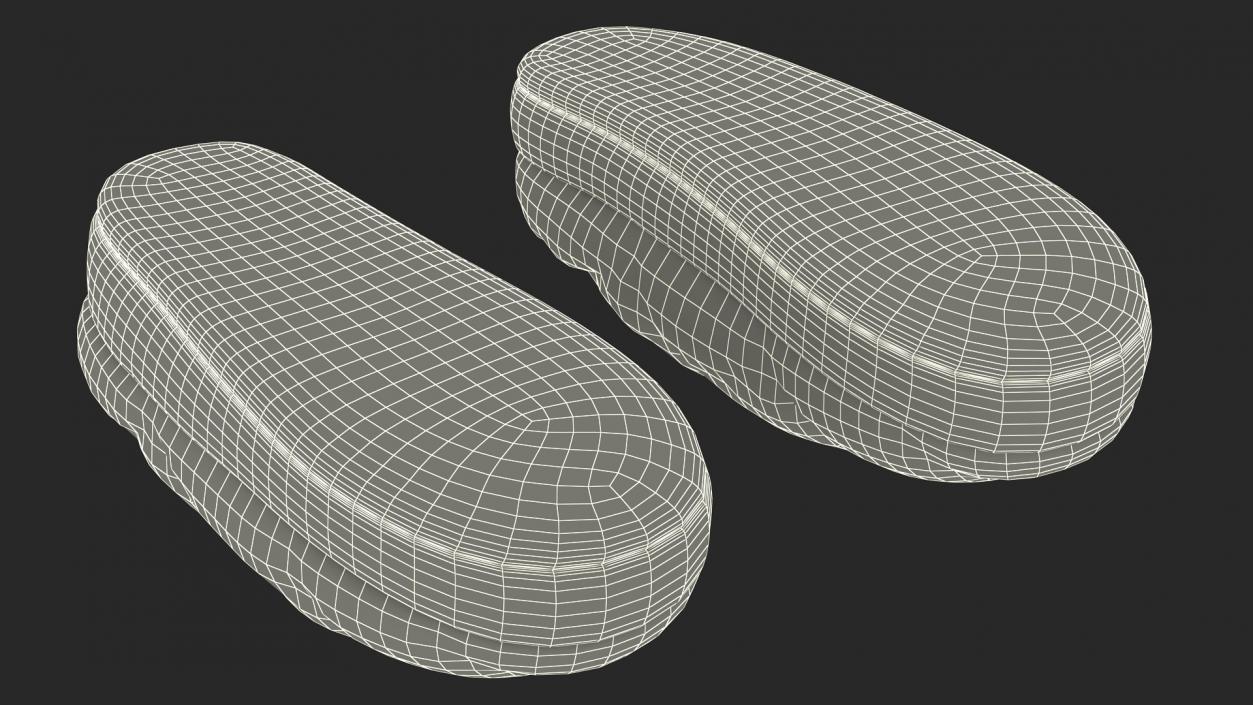 Black Down Slippers 3D model