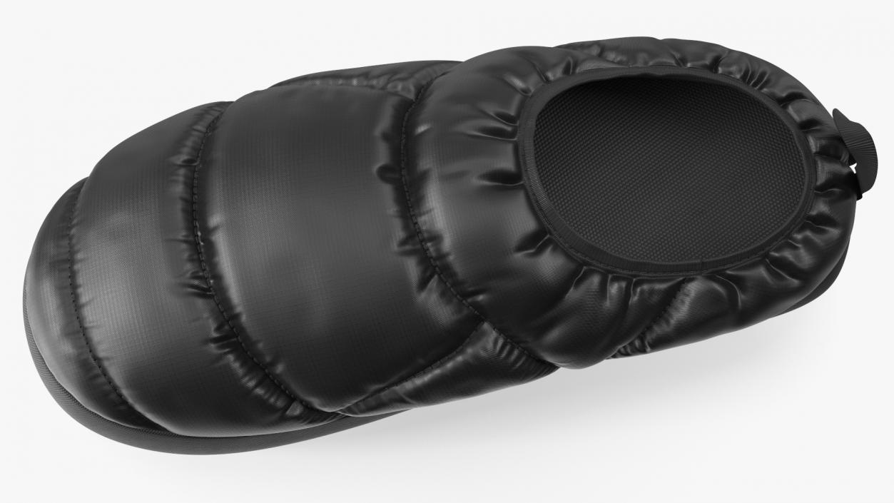 Black Down Slippers 3D model