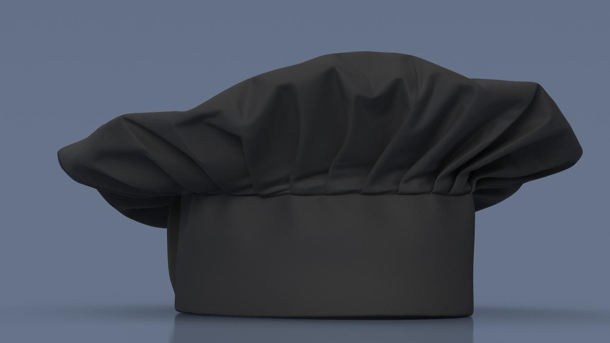 Chef Hat in Black 2 3D model