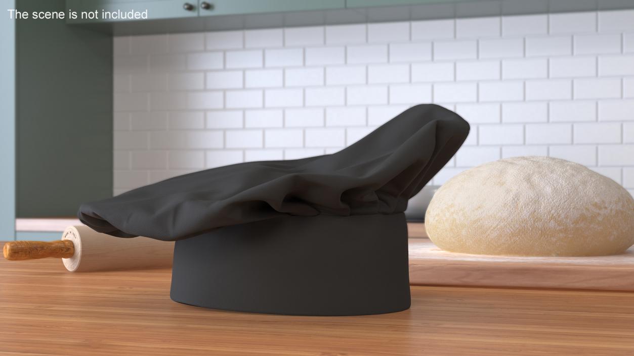 Chef Hat in Black 2 3D model