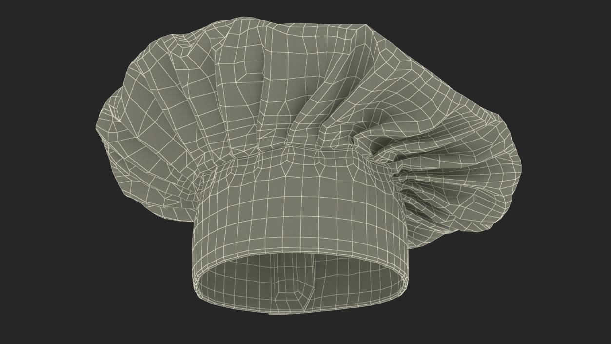 Chef Hat in Black 2 3D model