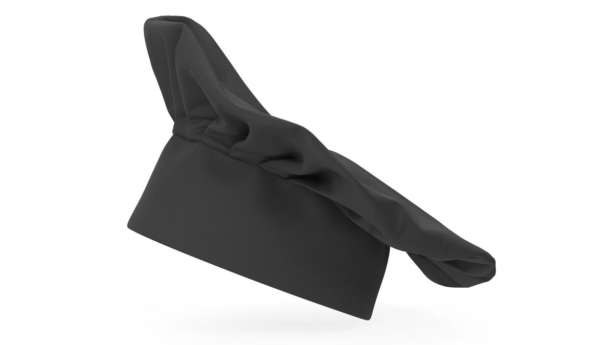 Chef Hat in Black 2 3D model