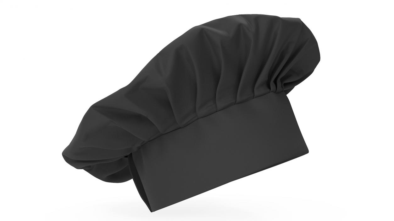 Chef Hat in Black 2 3D model