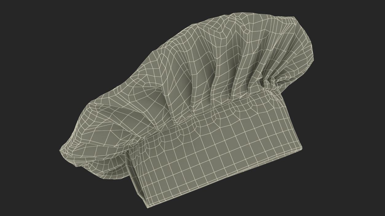 Chef Hat in Black 2 3D model