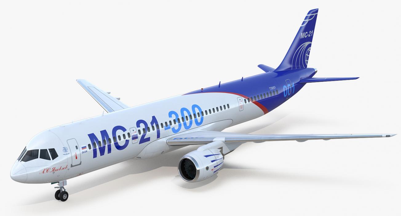 3D Russian Airliner MC-21 300 Rigged model