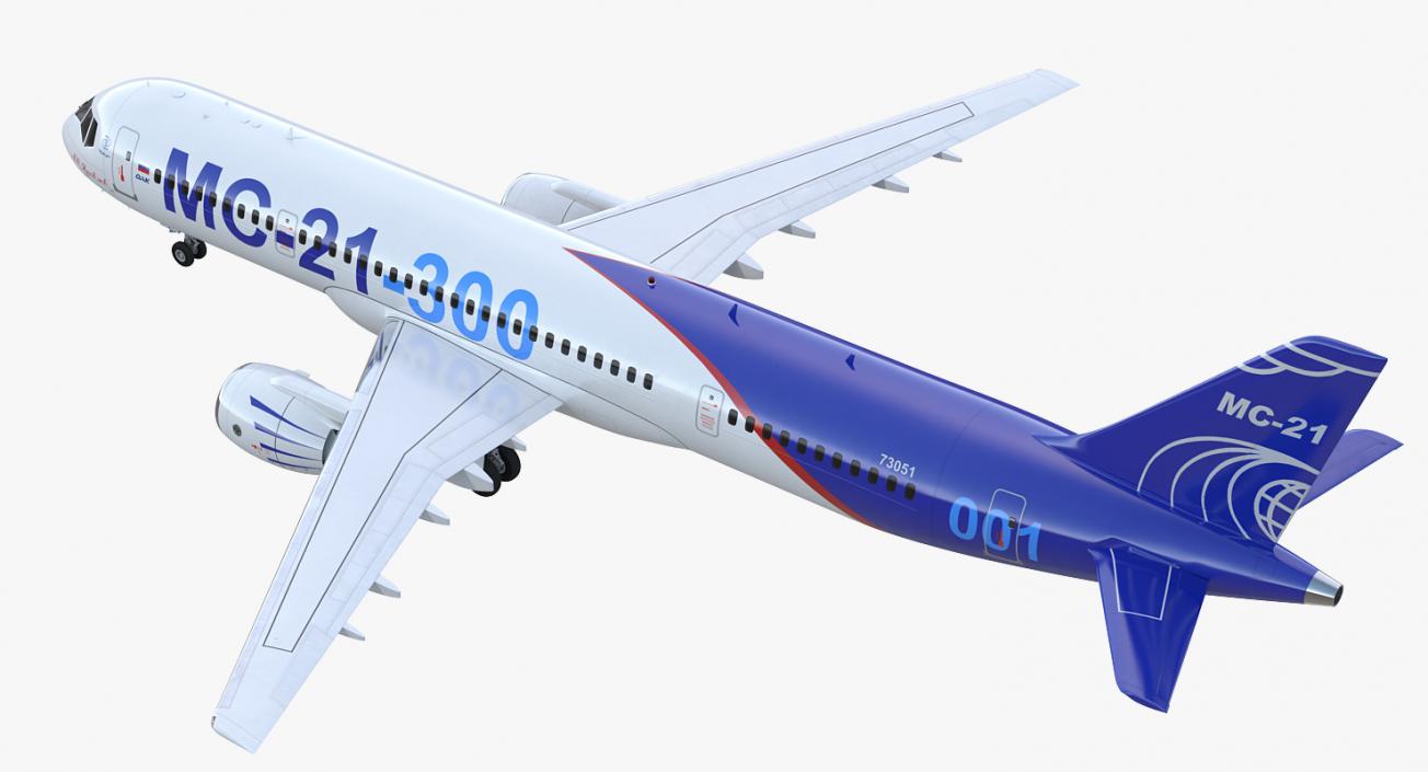 3D Russian Airliner MC-21 300 Rigged model