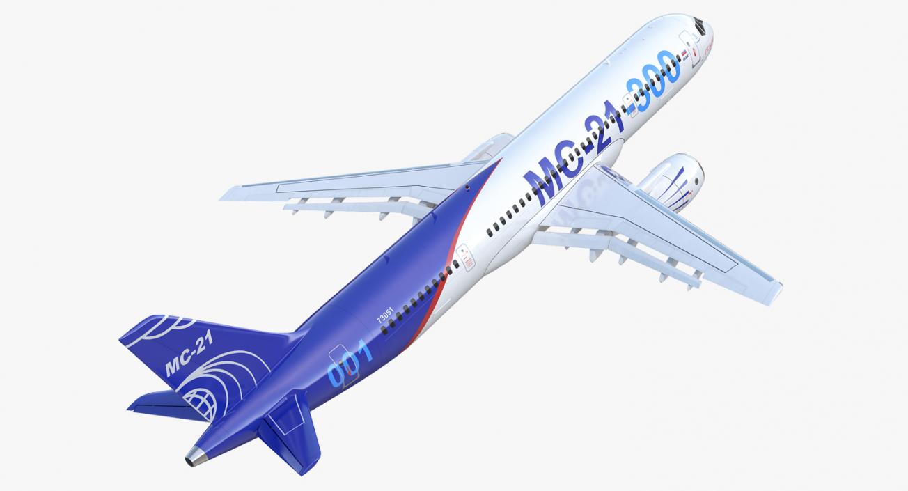 3D Russian Airliner MC-21 300 Rigged model