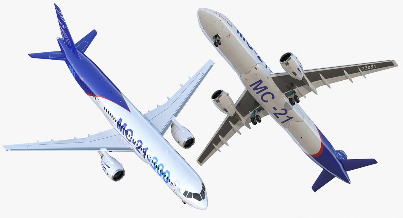 3D Russian Airliner MC-21 300 Rigged model