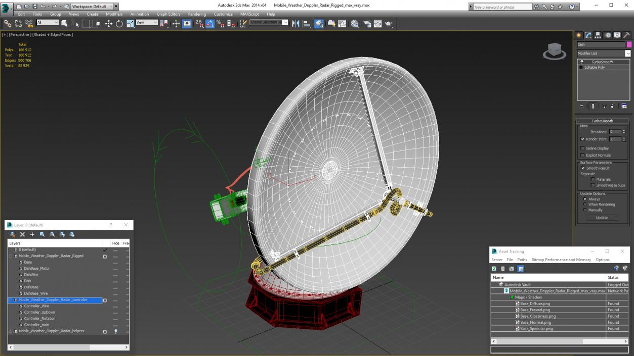 3D model Mobile Weather Doppler Radar Rigged