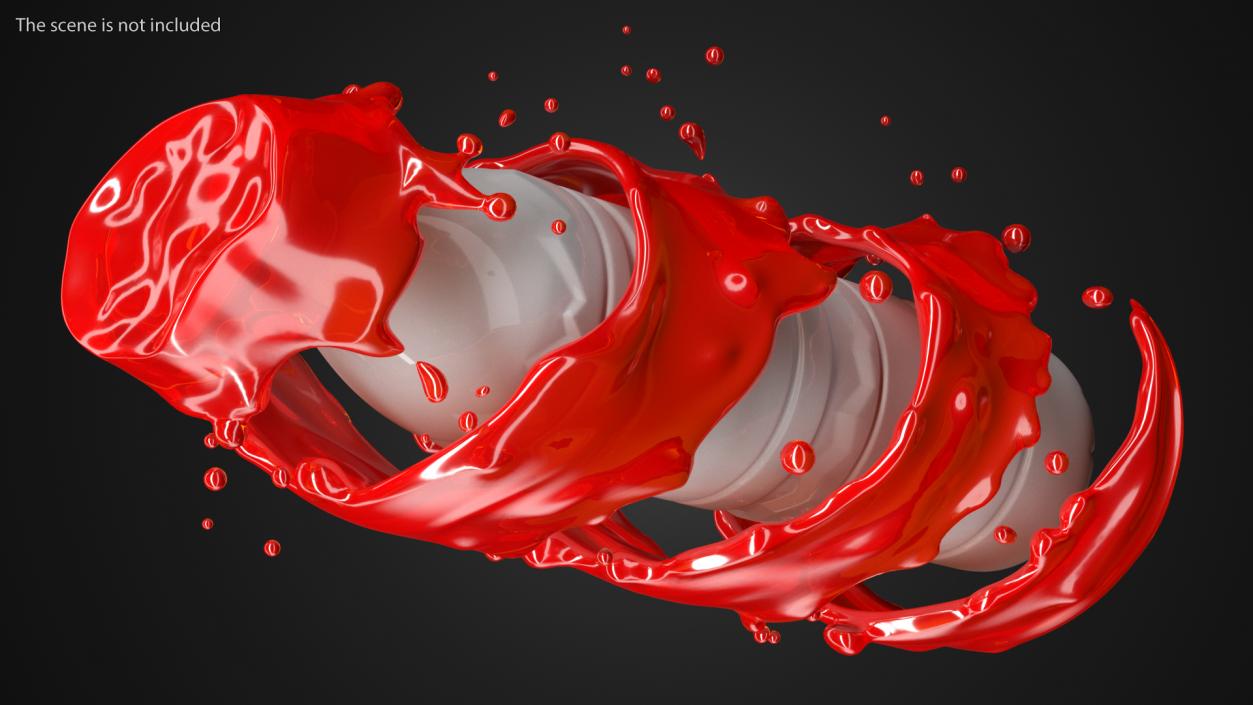 3D Red Twisted Splash model