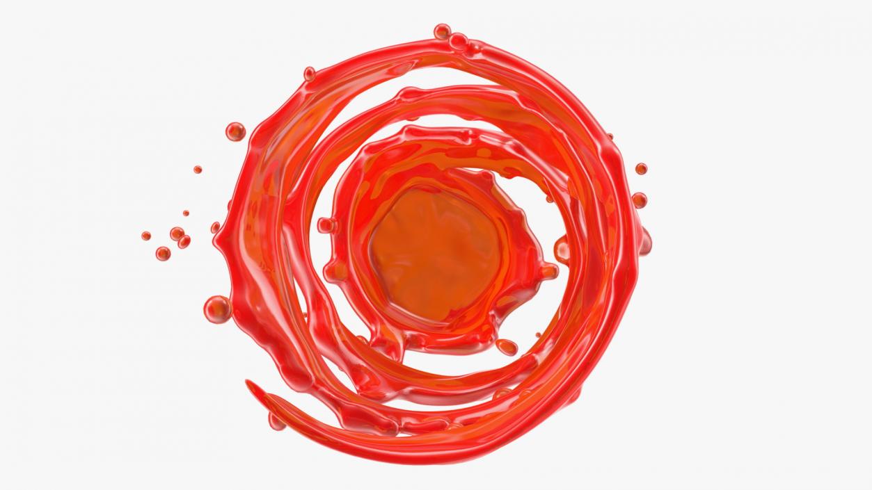 3D Red Twisted Splash model