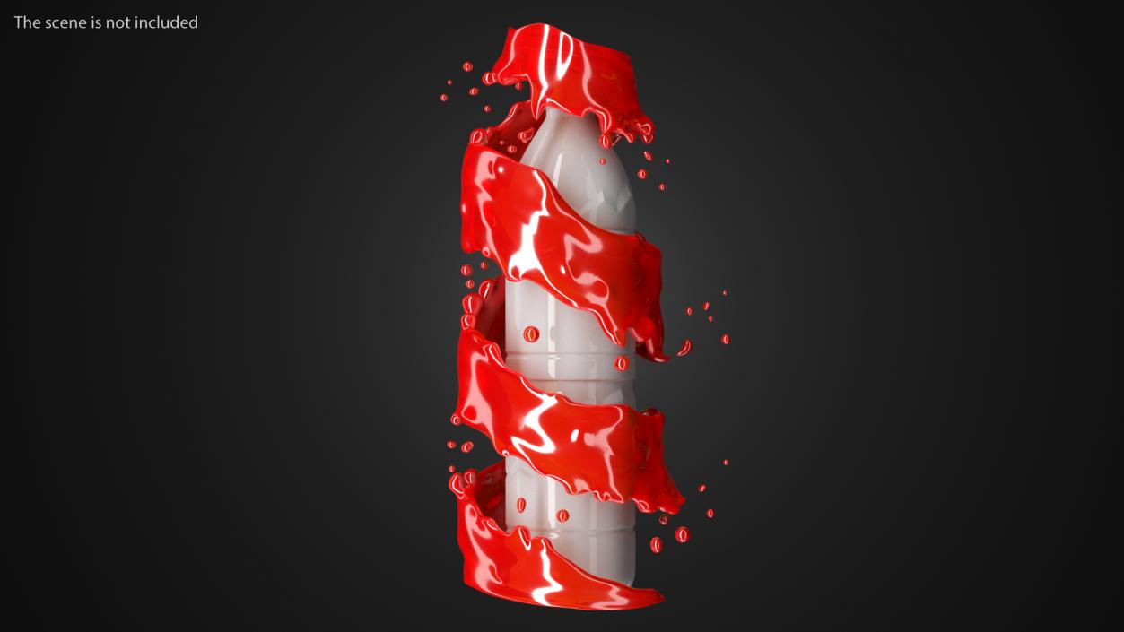 3D Red Twisted Splash model