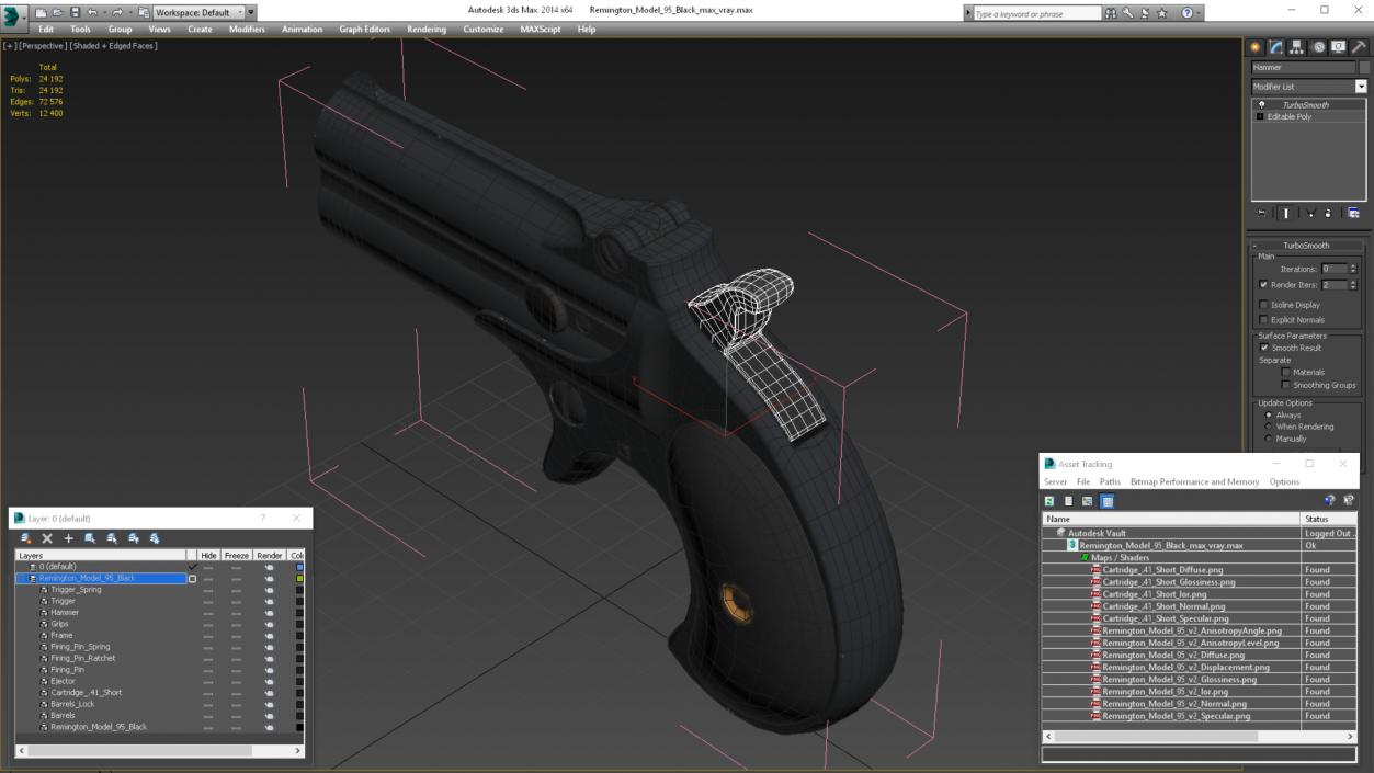 Remington Model 95 Black 3D model