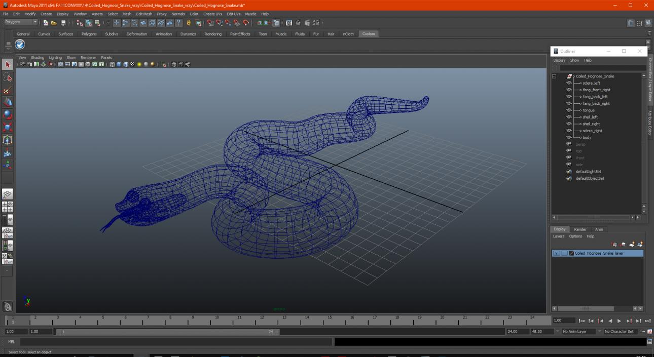 3D model Coiled Hognose Snake