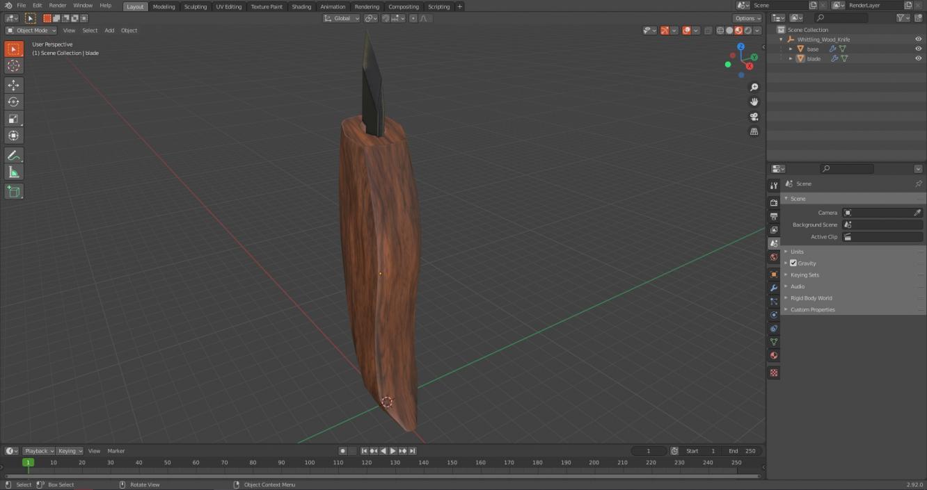 3D model Whittling Wood Knife