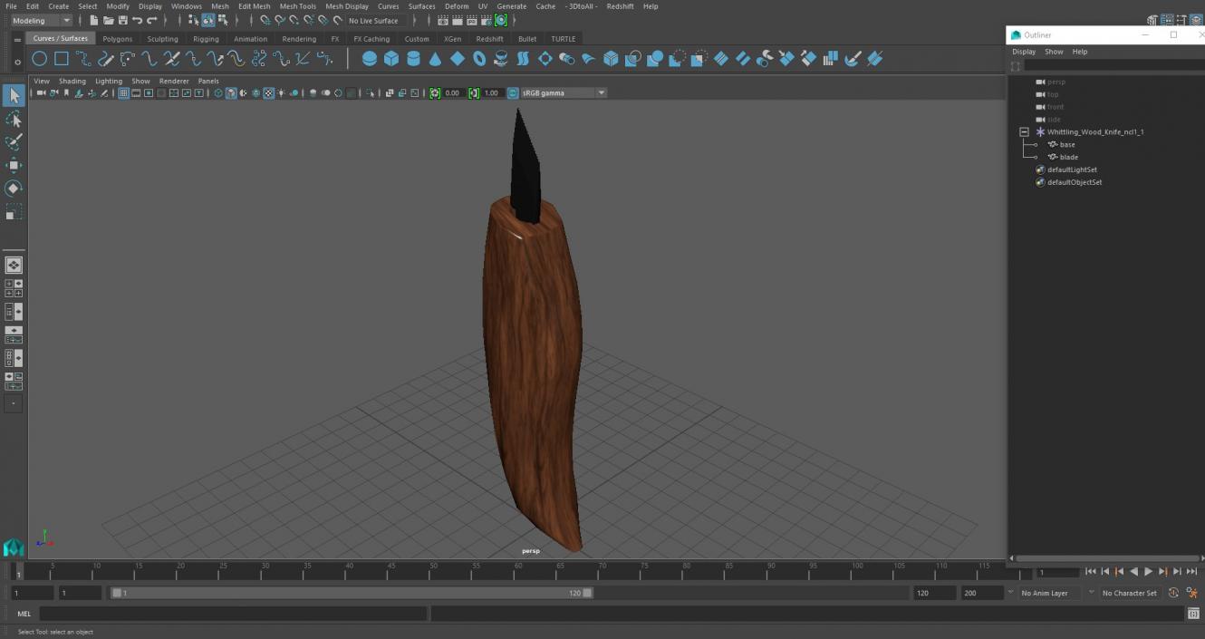 3D model Whittling Wood Knife