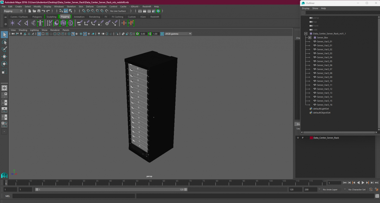 3D Data Center Server Rack model