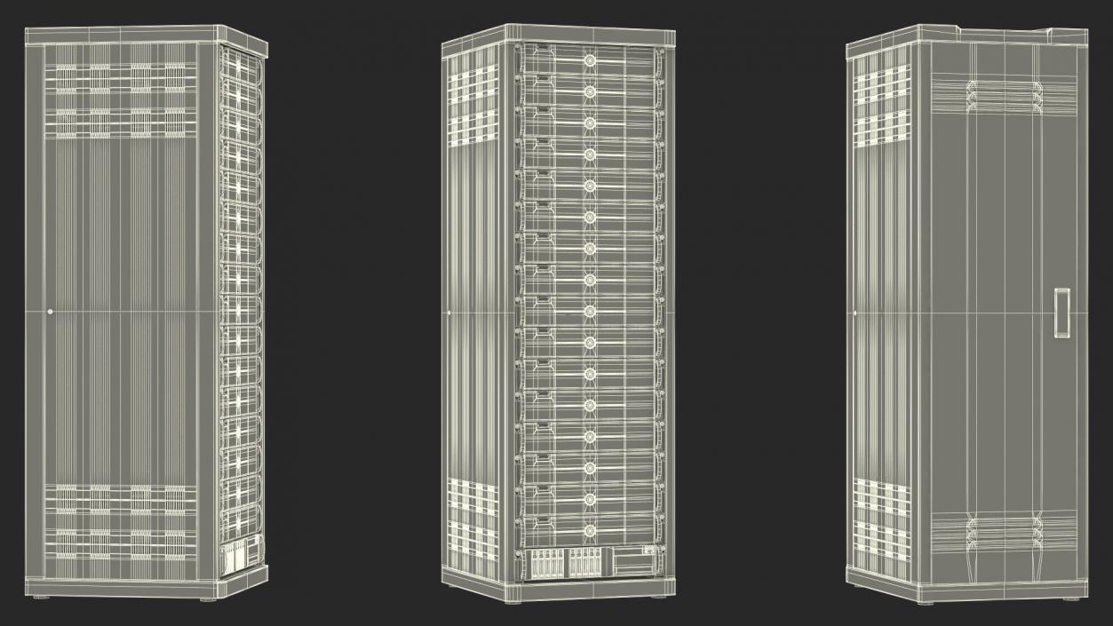 3D Data Center Server Rack model