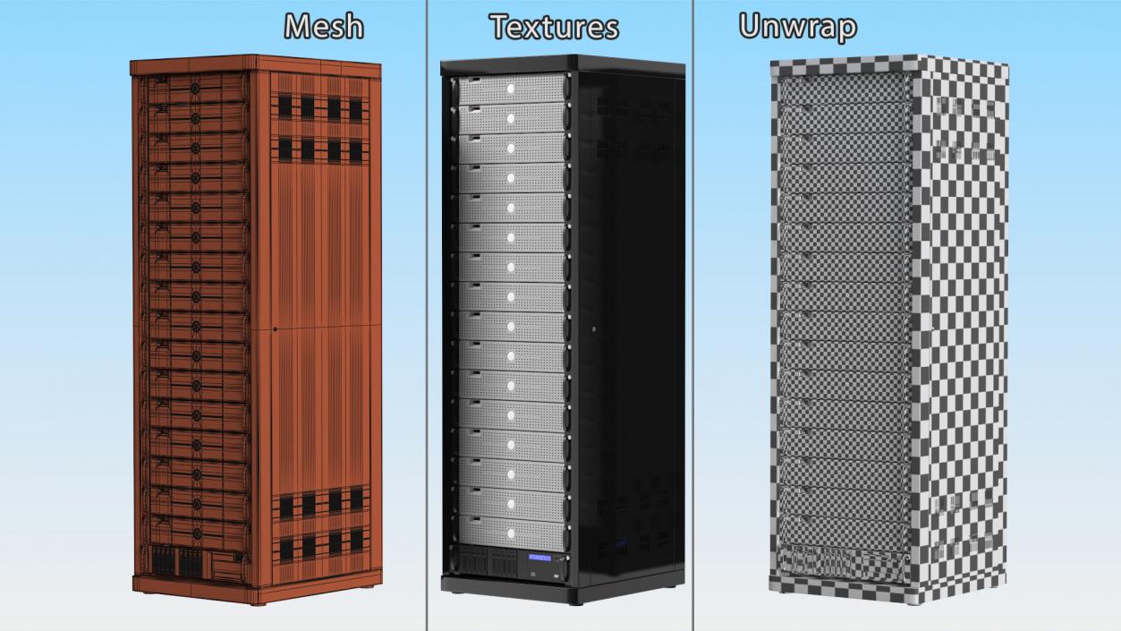 3D Data Center Server Rack model