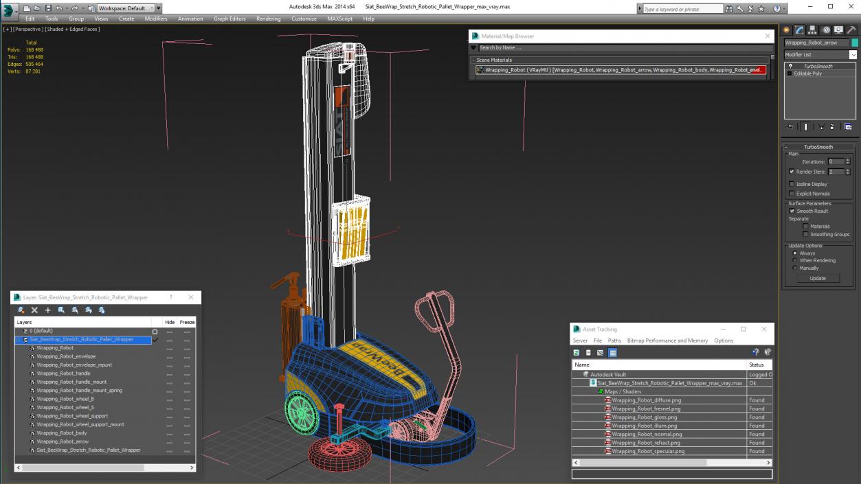 3D Siat BeeWrap Stretch Robotic Pallet Wrapper model