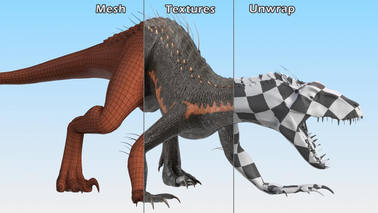 3D model Indoraptor Attacking Pose