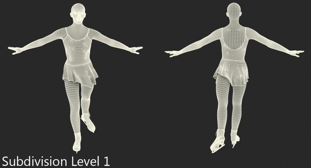 3D model Female Figure Skater 2 Dancing