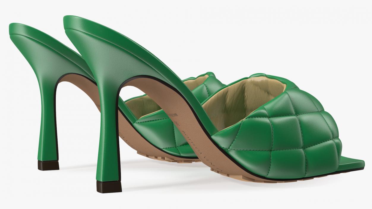 Green Padded Mule Bottega Veneta 3D