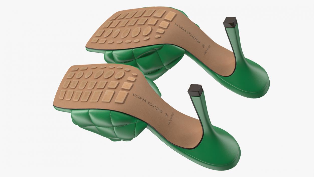 Green Padded Mule Bottega Veneta 3D