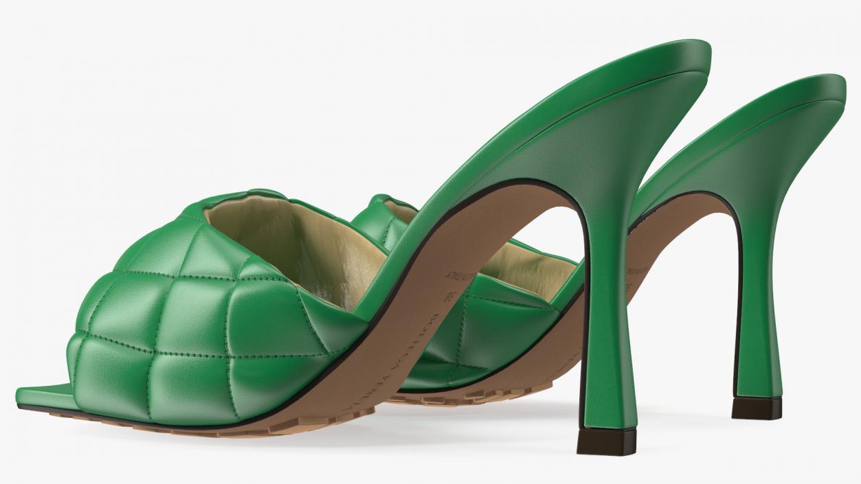 Green Padded Mule Bottega Veneta 3D