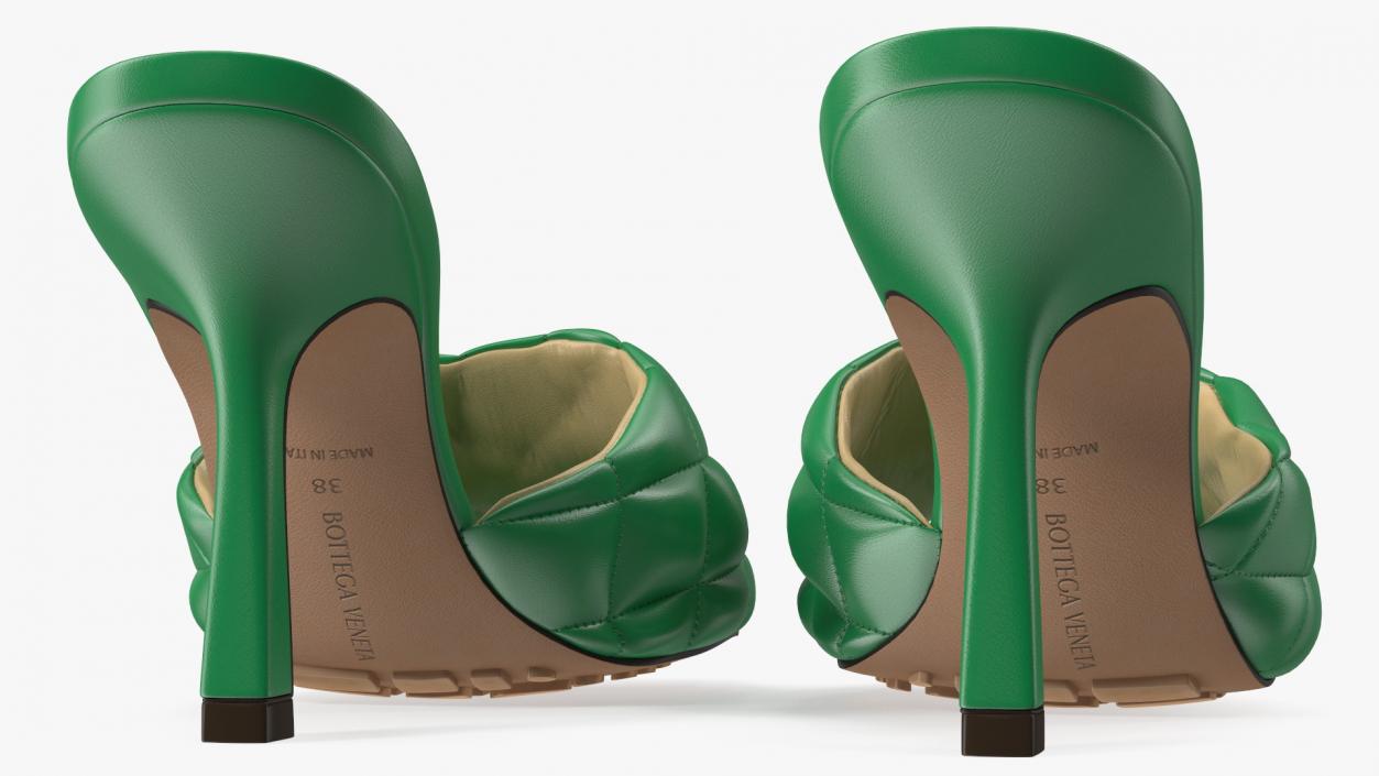 Green Padded Mule Bottega Veneta 3D