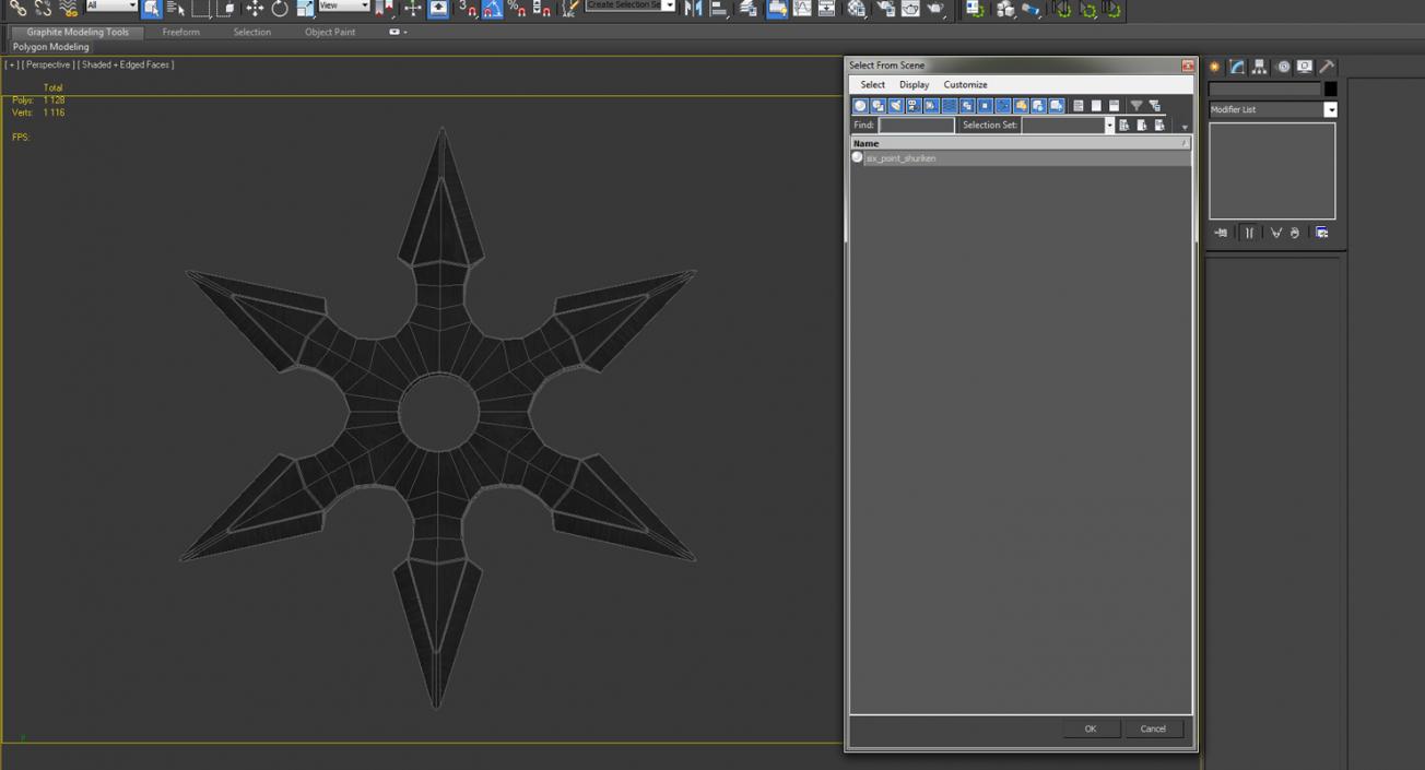 3D Shuriken Six Point model