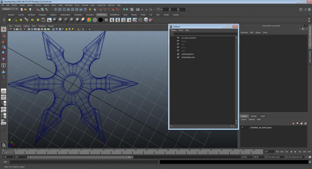 3D Shuriken Six Point model