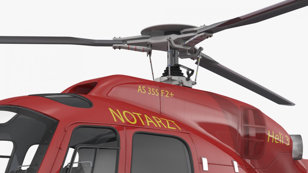 Aviation Services Helicopter Eurocopter AS355 Rigged 3D