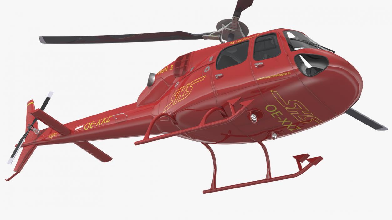 Aviation Services Helicopter Eurocopter AS355 Rigged 3D