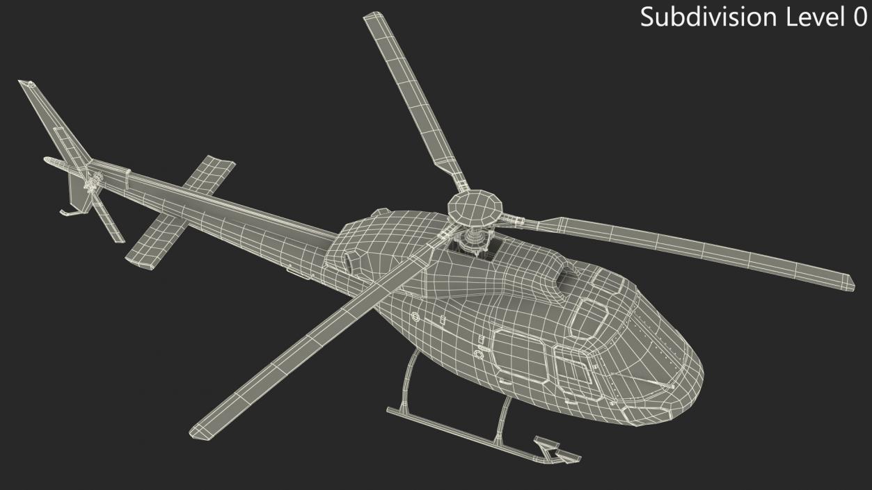 Aviation Services Helicopter Eurocopter AS355 Rigged 3D