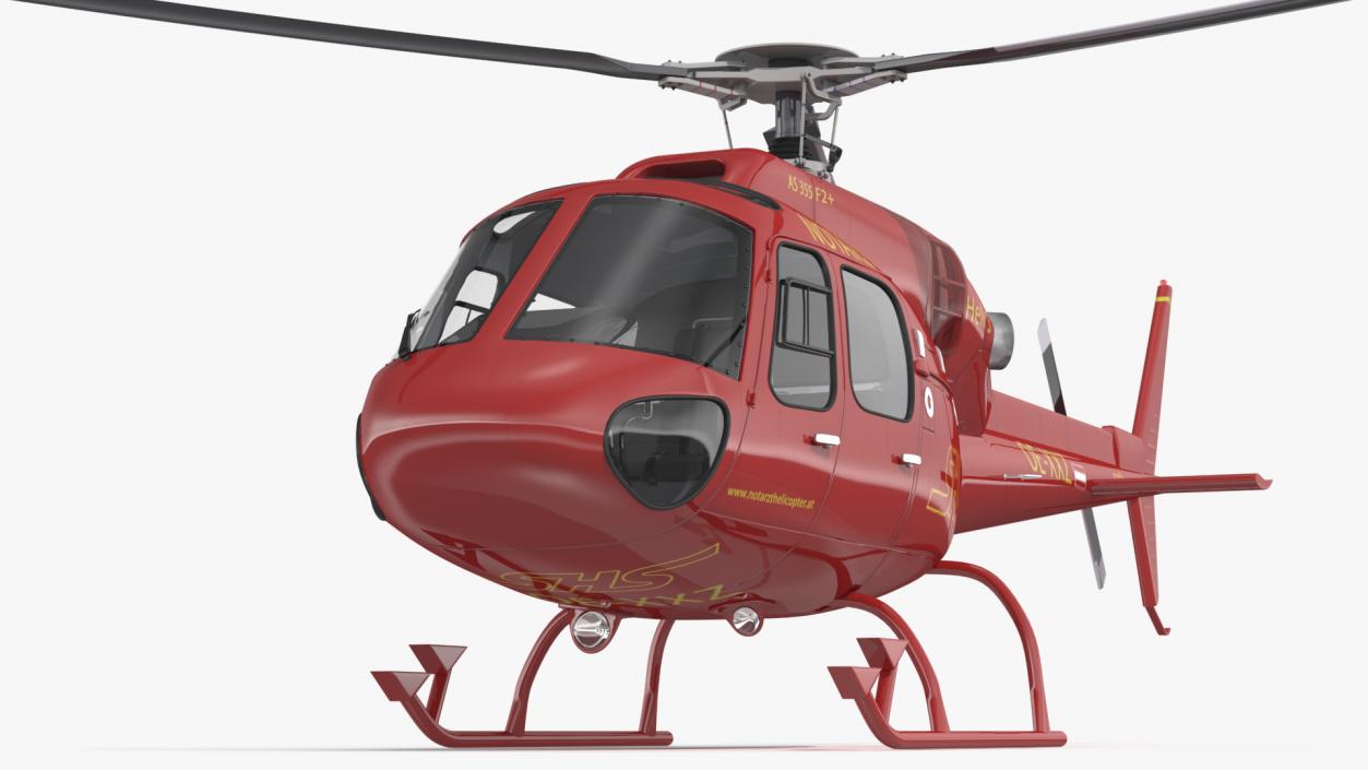 Aviation Services Helicopter Eurocopter AS355 Rigged 3D