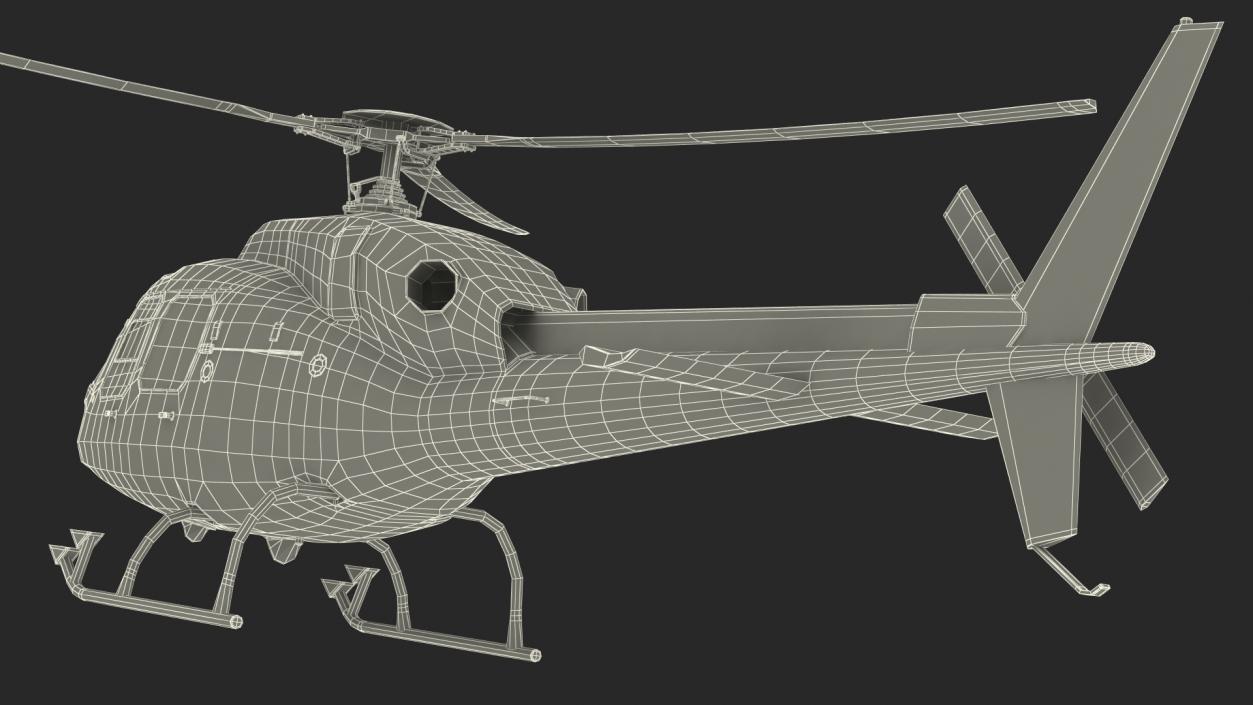 Aviation Services Helicopter Eurocopter AS355 Rigged 3D